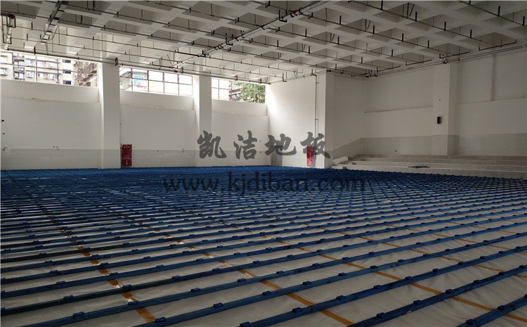 四川綿陽實驗中學體育館木地板項目-凱潔實木運動地板廠家